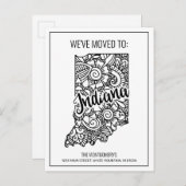 引っ越しましたトゥインディアナ州フローラマンダラ 案内ポストカード (正面/裏面)