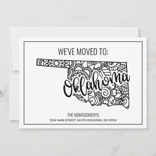 引っ越しましたトゥオクラホマ州フローラ曼荼羅 案内状 (正面)