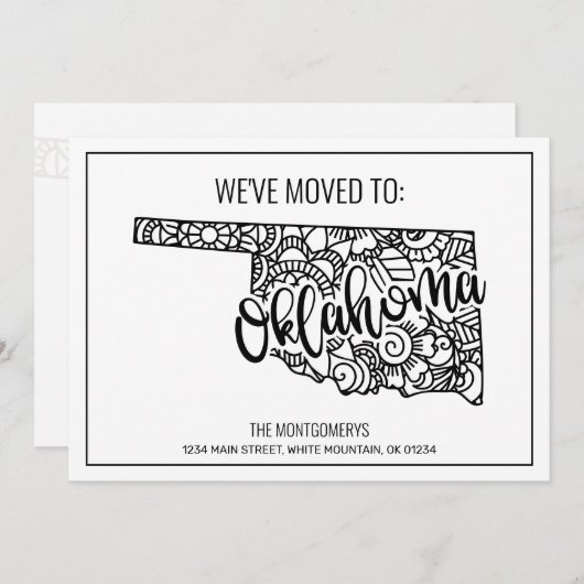 引っ越しましたトゥオクラホマ州フローラ曼荼羅 案内状 (正面/裏面)