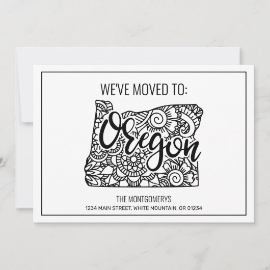 引っ越しましたトゥオレゴン州フローラ曼荼羅 案内状 (正面)