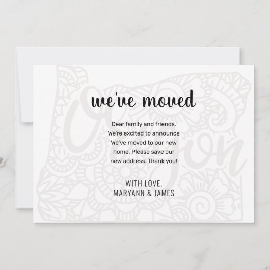 引っ越しましたトゥオレゴン州フローラ曼荼羅 案内状 (裏面)