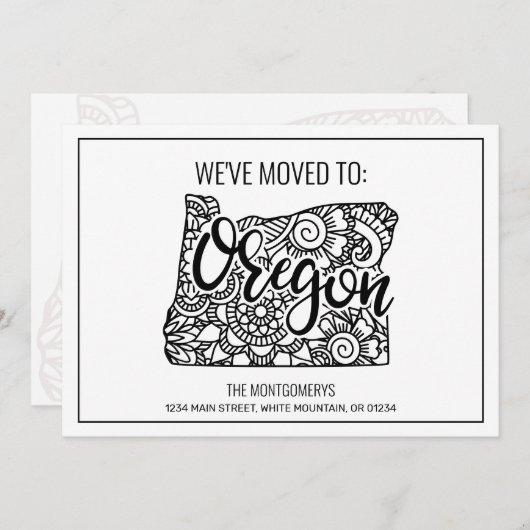 引っ越しましたトゥオレゴン州フローラ曼荼羅 案内状 (正面/裏面)