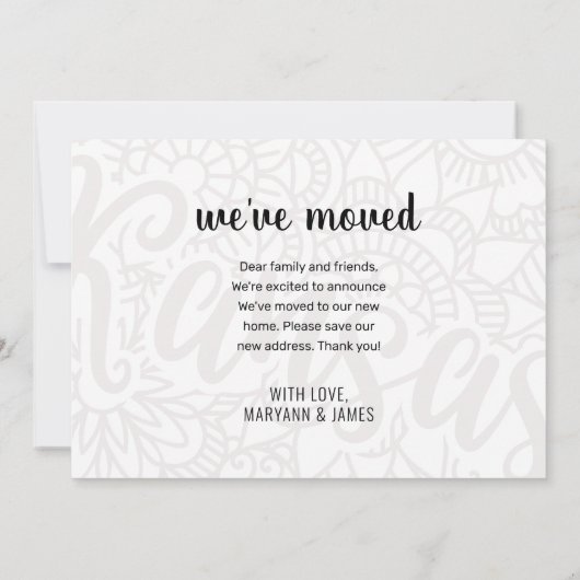 引っ越しましたトゥカンザス州フローラマンダラホーム 案内状 (裏面)