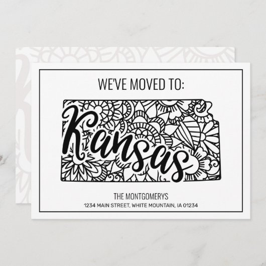 引っ越しましたトゥカンザス州フローラマンダラホーム 案内状 (正面/裏面)