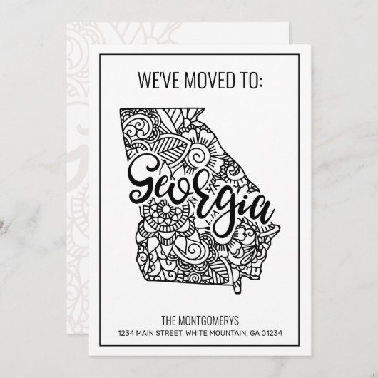 引っ越しましたトゥグルジア州フローラマンダラホーム 案内状 (正面/裏面)