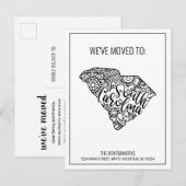 引っ越しましたトゥサウスカロライナ州フローラマンダラ 案内ポストカード (正面/裏面)