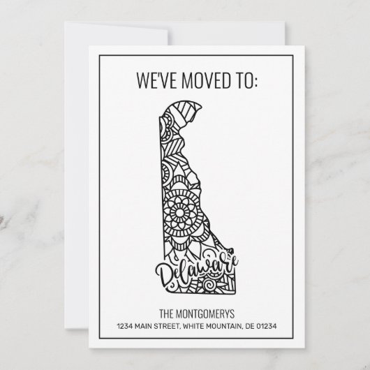 引っ越しましたトゥデラウェア州フローラマンダラホーム 案内状 (正面)