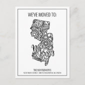 引っ越しましたトゥニュージャージー州フローラ曼荼羅 案内ポストカード (正面)