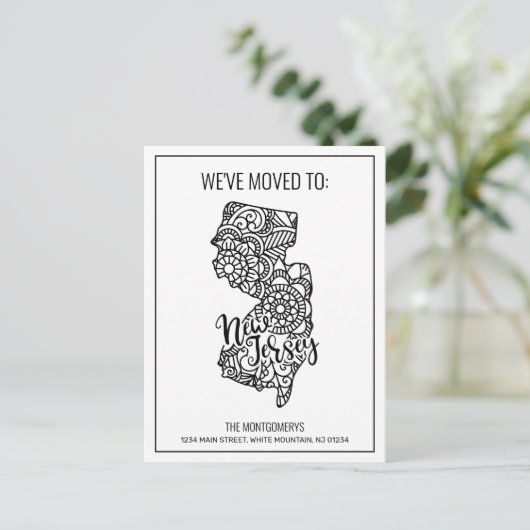 引っ越しましたトゥニュージャージー州フローラ曼荼羅 案内ポストカード (スタンド正面)