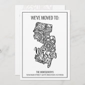 引っ越しましたトゥニュージャージー州フローラ曼荼羅 案内状 (正面/裏面)