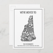 引っ越しましたトゥニューハンプシャー州フローラ曼荼羅 案内ポストカード (正面/裏面)