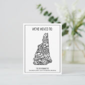 引っ越しましたトゥニューハンプシャー州フローラ曼荼羅 案内ポストカード (スタンド正面)