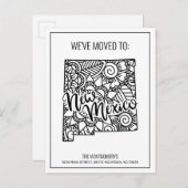 引っ越しましたトゥニューメキシコ州フローラマンダラ 案内ポストカード (正面/裏面)