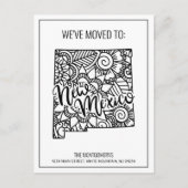 引っ越しましたトゥニューメキシコ州フローラマンダラ 案内ポストカード (正面)