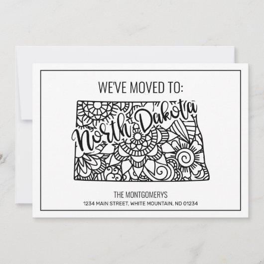 引っ越しましたトゥノースダコタ州フローラ曼荼羅 案内状 (正面)