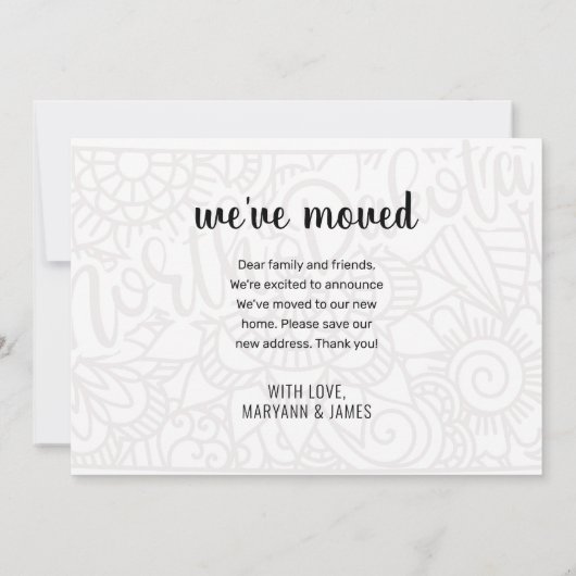 引っ越しましたトゥノースダコタ州フローラ曼荼羅 案内状 (裏面)