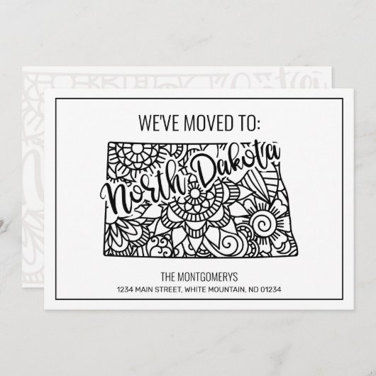 引っ越しましたトゥノースダコタ州フローラ曼荼羅 案内状 (正面/裏面)