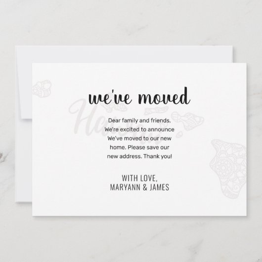 引っ越しましたトゥハワイ州フローラマンダラホーム 案内状 (裏面)