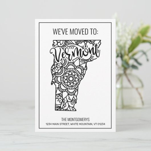 引っ越しましたトゥバーモント州フローラ曼荼羅 案内状 (スタンド正面)