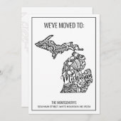 引っ越しましたトゥミシガン州フローラマンダラホーム 案内状 (正面/裏面)