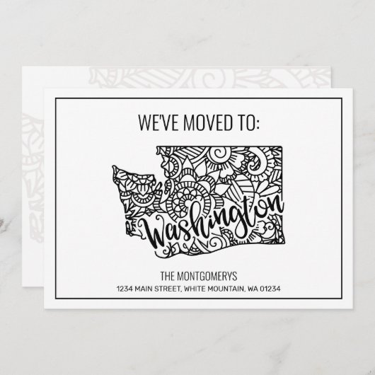 引っ越しましたトゥワシントン州フローラ曼荼羅 案内状 (正面/裏面)