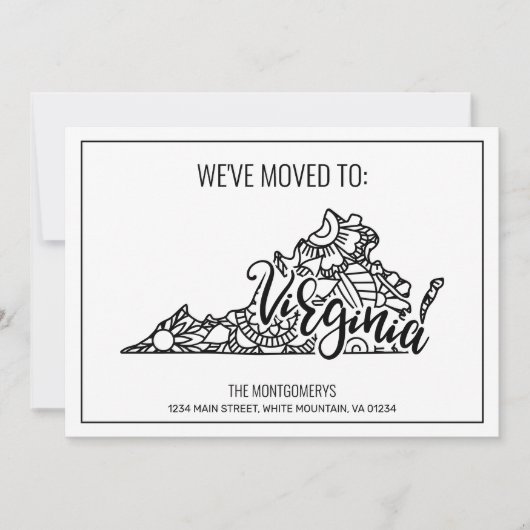 引っ越しましたトゥヴァージニア州フローラ曼荼羅 案内状 (正面)