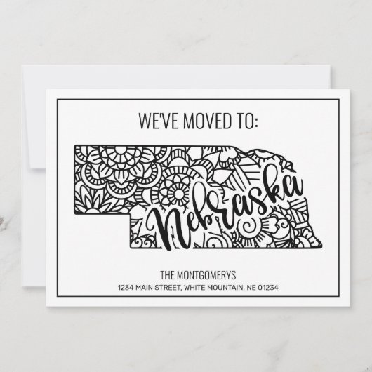 引っ越しましたトネブラスカ州フローラ曼荼羅 案内状 (正面)