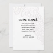 引っ越しましたトフロリダ州フローラマンダラホーム 案内状 (裏面)