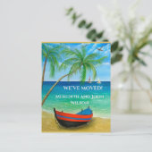 引っ越しましたトロピカルビーチ海パームズムーブ 案内ポストカード (スタンド正面)