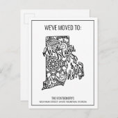 引っ越しましたトロードアイランド州フローラ曼荼羅 案内ポストカード (正面/裏面)