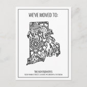 引っ越しましたトロードアイランド州フローラ曼荼羅 案内ポストカード (正面)