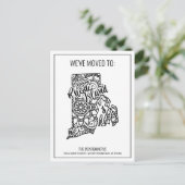 引っ越しましたトロードアイランド州フローラ曼荼羅 案内ポストカード (スタンド正面)