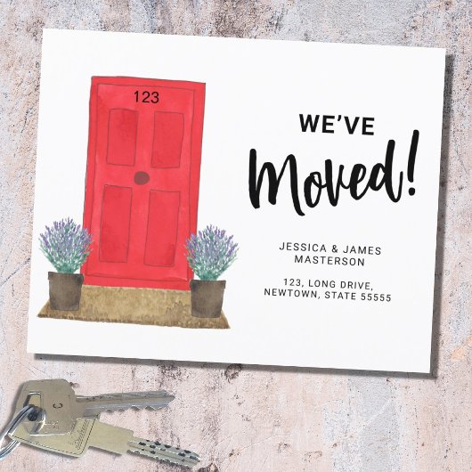 引っ越しましたドアの移動告知