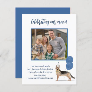 引っ越しましたドイツのシェファードファミリー写真予算 案内状