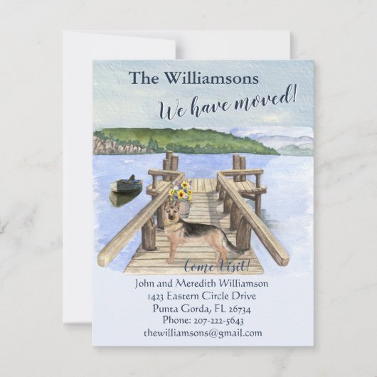 引っ越しましたドッグレイクボートマウンテン波止場移動 案内状 (正面)