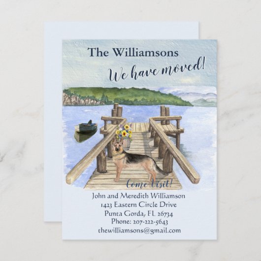 引っ越しましたドッグレイクボートマウンテン波止場移動 案内状 (正面/裏面)