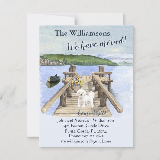 引っ越しましたドッグレイクボートマウンテン波止場移動 案内状 (正面)