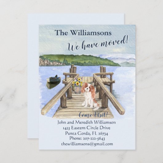 引っ越しましたドッグレイクボートマウンテン波止場移動 案内状 (正面/裏面)