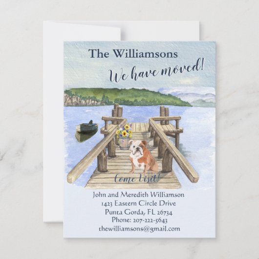 引っ越しましたドッグレイクボートマウンテン波止場移動 案内状 (正面)