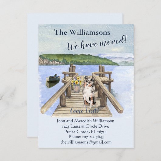 引っ越しましたドッグレイクボートマウンテン波止場移動 案内状 (正面/裏面)