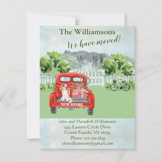 引っ越しましたドッグレッドトラックカントリー側フローラ移動 案内状 (正面)