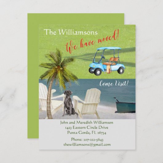 引っ越しましたドッグ海ビーチ予算の移動 案内状 (正面/裏面)