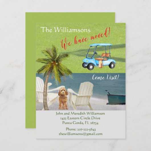 引っ越しましたドッグ海ビーチ予算の移動 案内状 (正面/裏面)
