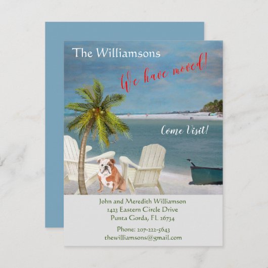 引っ越しましたドッグ海ビーチ予算の移動 案内状 (正面/裏面)