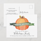 引っ越しましたニューアドレスパンプキンホリデームービング 案内ポストカード (正面/裏面)