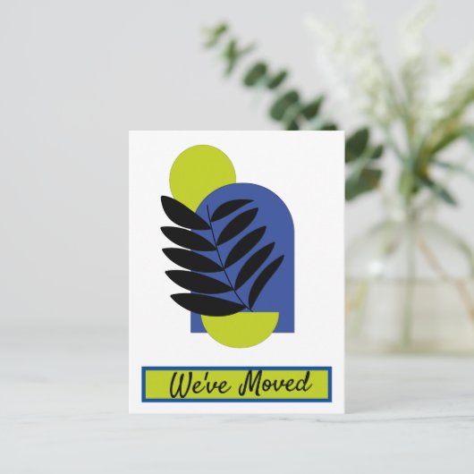 引っ越しましたニューアドレス抽象芸術植物学 ポストカード (スタンド正面)