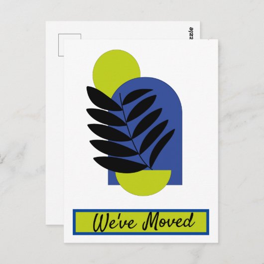 引っ越しましたニューアドレス抽象芸術植物学 ポストカード (正面/裏面)