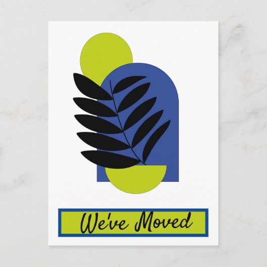 引っ越しましたニューアドレス抽象芸術植物学 ポストカード (正面)