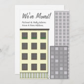 引っ越しましたニューアドレス/ニューアパートメント 案内状 (正面/裏面)