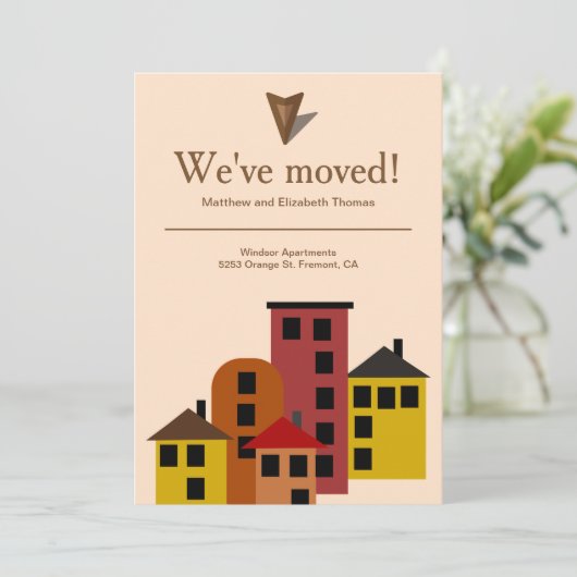 引っ越しましたニューアパートメントムービングアナウンスメント 案内状 (スタンド正面)